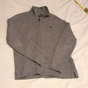 Men's Polo by Ralph Lauren 1/4 zip classic sweater size Medium navy blue pony